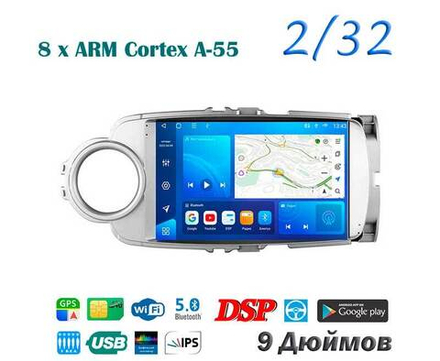 Topway TS18 2+32GB 8 ядер для Toyota Vitz 2010-2014