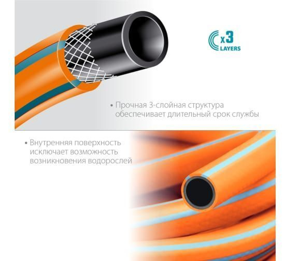 Шланг для полива Grinda PROLine FLEX 3 3/4", 15 м, 20 атм 429008-3/4-15