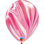 Шар латексный 28см Супер Агат Мрамор (Розовый)