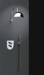 Встраиваемый термостатический смеситель для душа на 2 выхода TZAR 348712SNC никель