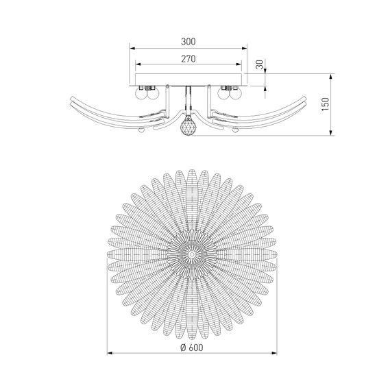 101015/10 / потолочный светильник / латунь Smart