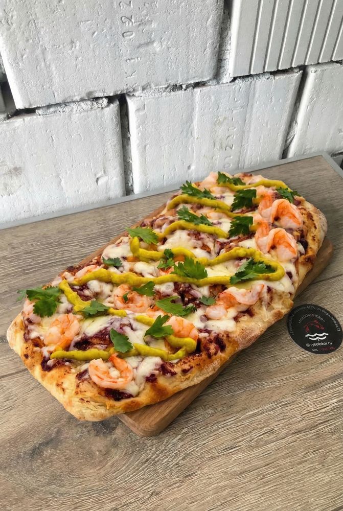 Пицца римская с креветкой и сыром 350 гр. зам.