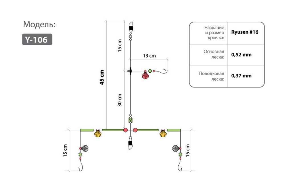 Оснастка HIGASHI Y-106 #16 red