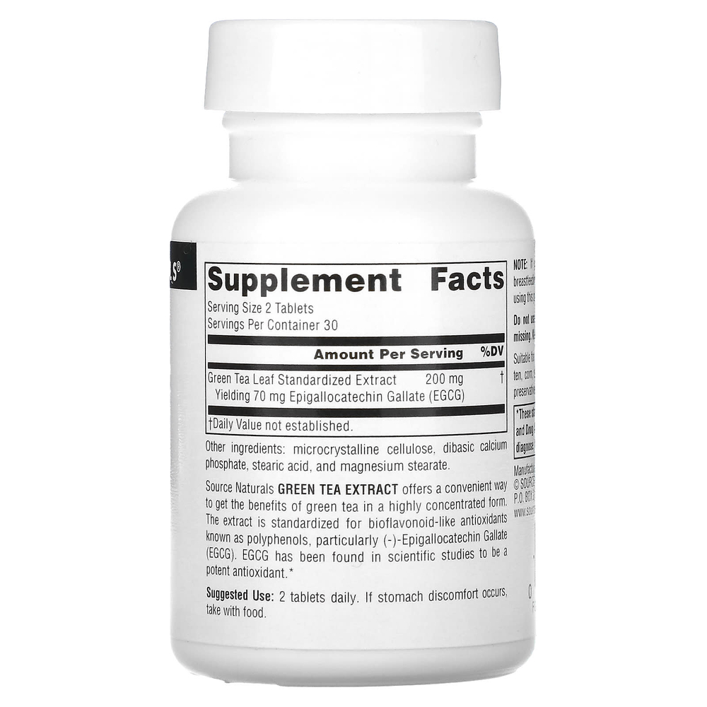 Source Naturals, Экстракт зеленого чая, 100 мг, 60 таблеток