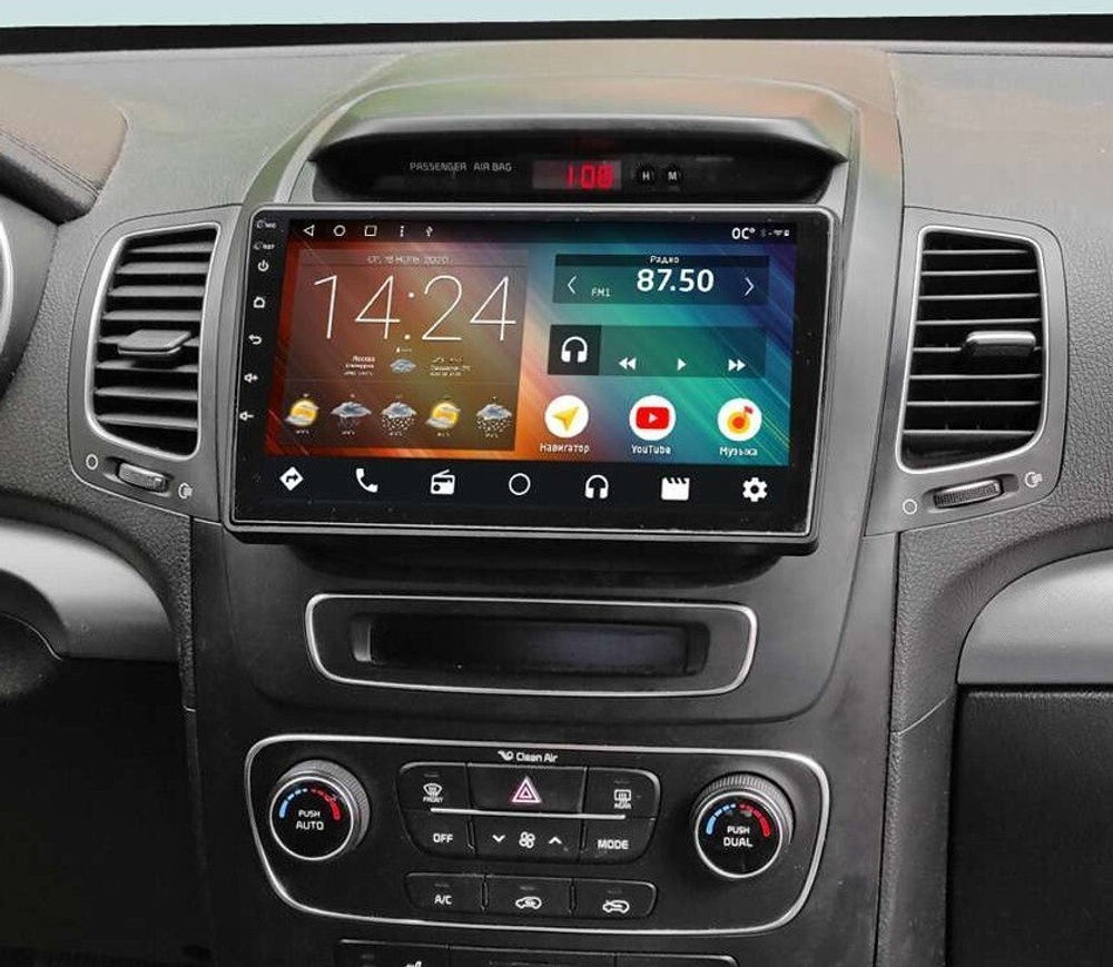 Магнитола для KIA Sorento 2 XM 2012-2020 c экраном климата снизу (рамка-накладка) - Vomi AK418R9-MTK Android 10, 8-ядер, 2Гб-32Гб