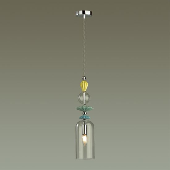 4893/1 CLASSIC ODL_EX22 197 хром/раноцветн./керамика/стекло Подвес E14 1*40W 4893/1 BIZET