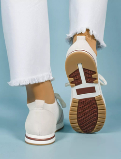 Кроссовки нат. замша/текстиль (36-41)р. / шт. HL-135-WHITE