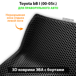 передние эво коврики в салон авто для toyota bB I (00-05г.) от supervip
