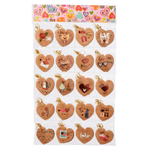 Открытка на день всех влюблённых Basir, серия "Love", крафтовая в виде сердца с элементами голографии, 7.5*7 см, 160 шт