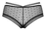 Полупрозрачные трусики-шортики в горошек с кружевом (Размер: S-M) (Цвет: черный)