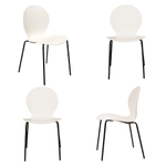 Комплект из 4-х стульев Wave белый с черными ножками