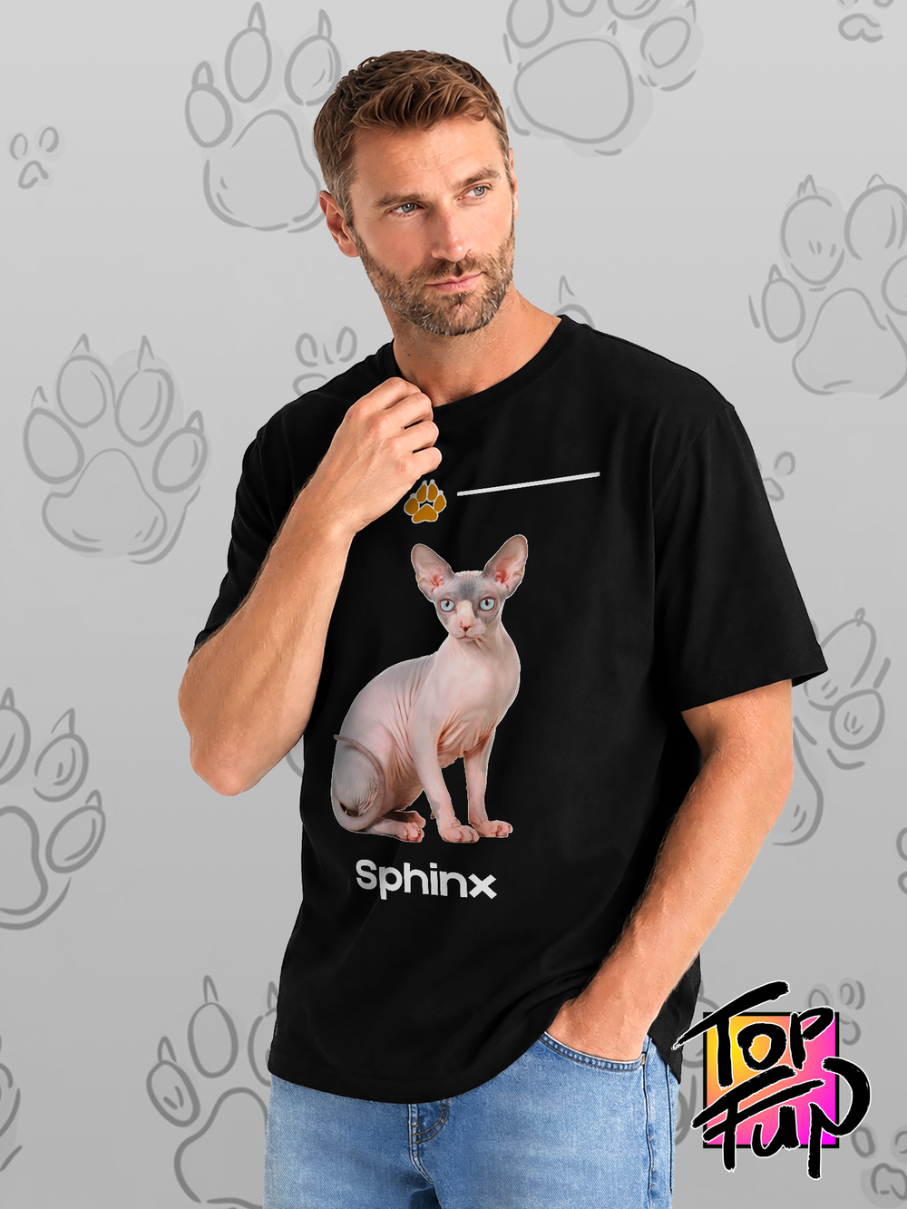 Футболка сфинкс кошка