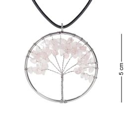 NP-02/5 Кулон с камнями «Розовый кварц»