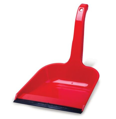 Совок для мусора, высокая рукоятка 20 см, резиновая кромка, пластик, цвет ассорти 601331