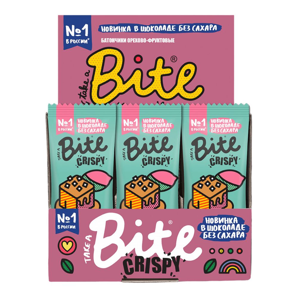 Батончик арахисово-фруктовый глазированный в тёмном шоколаде Арахис-Соленая карамель, 45 г (Bite)