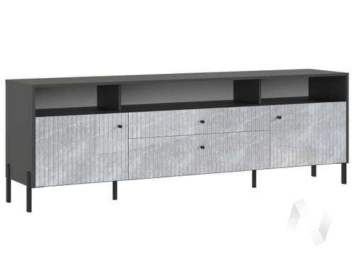 Тумба ТВ (металл) Оливия (графит/мрамор глянец)