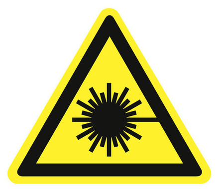 Знак на пластике W-10 "Опасно. Лазерное излучение"