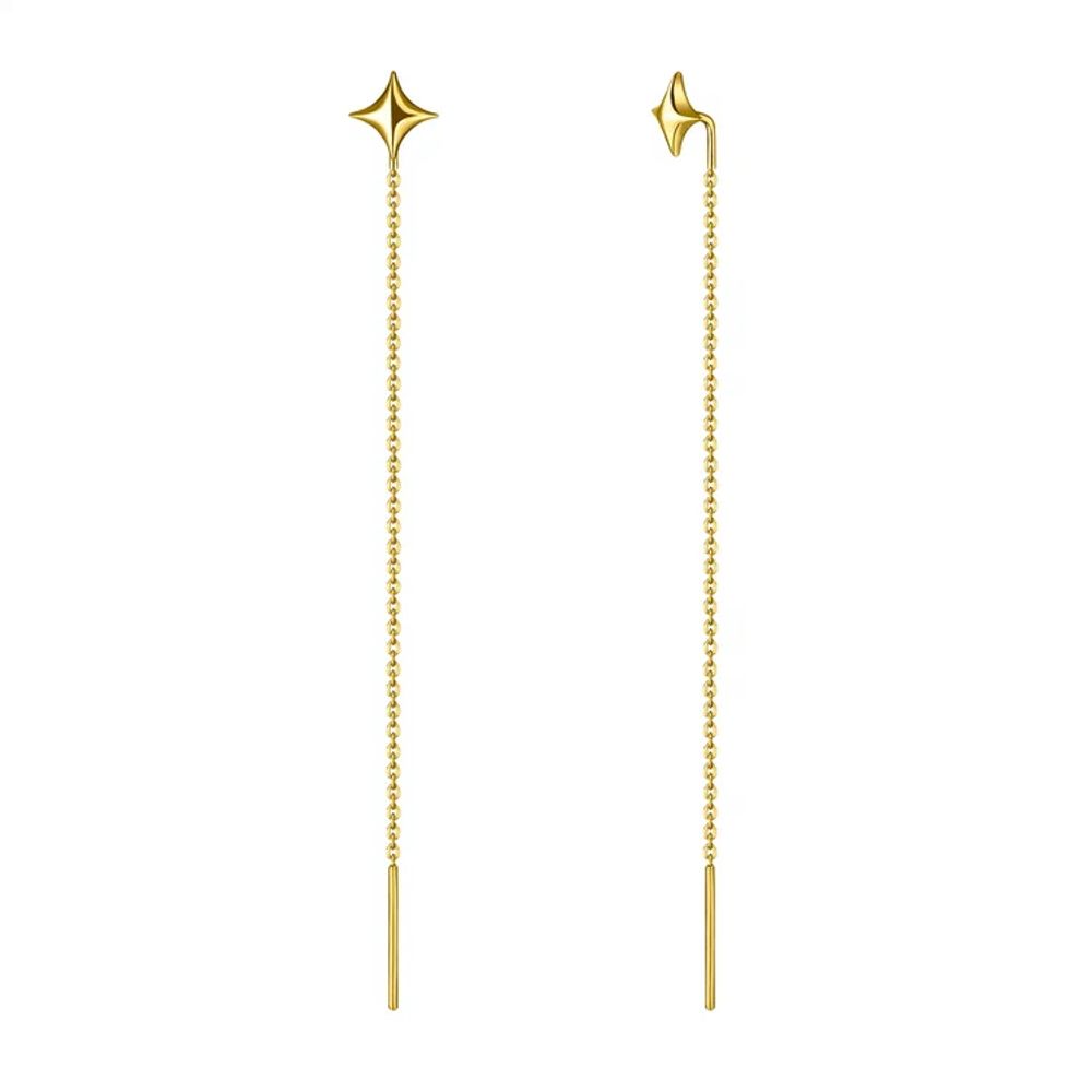 Серьги-протяжки Stella 100, позолота