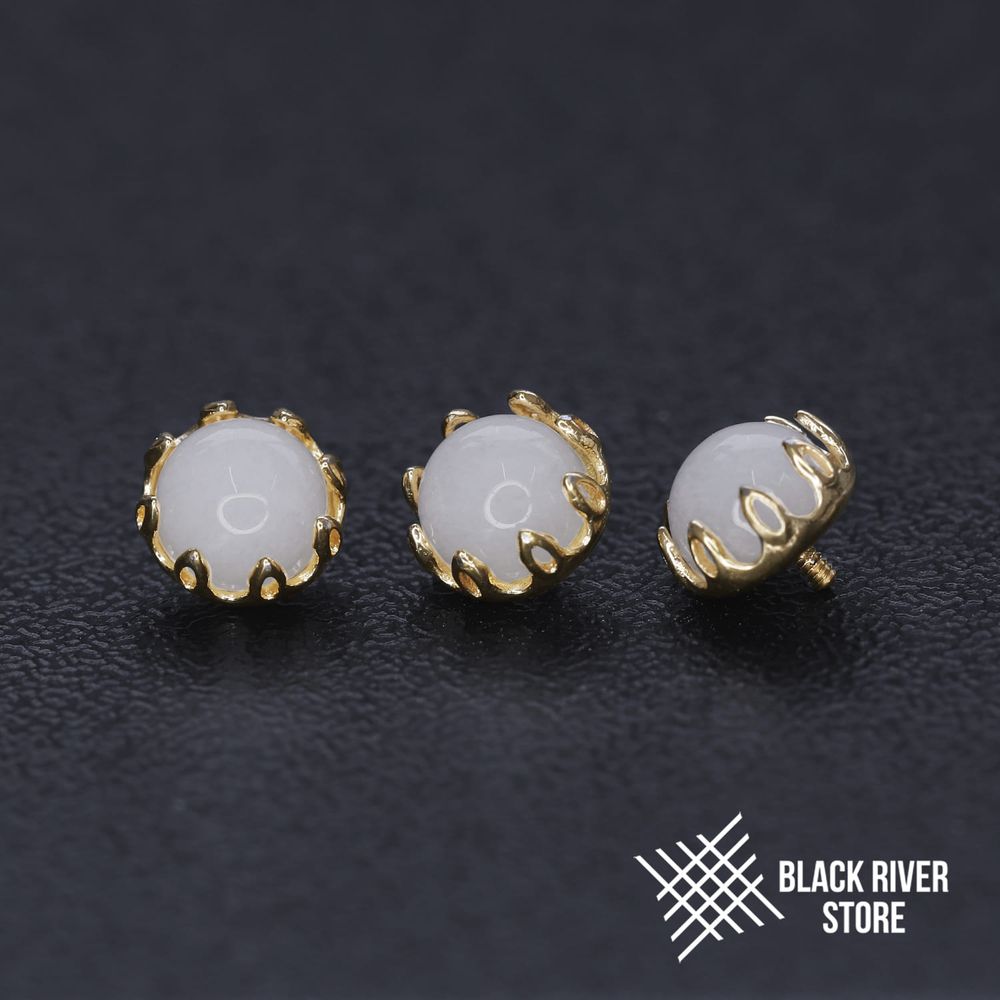 Amulet White Jade PVD Yellow