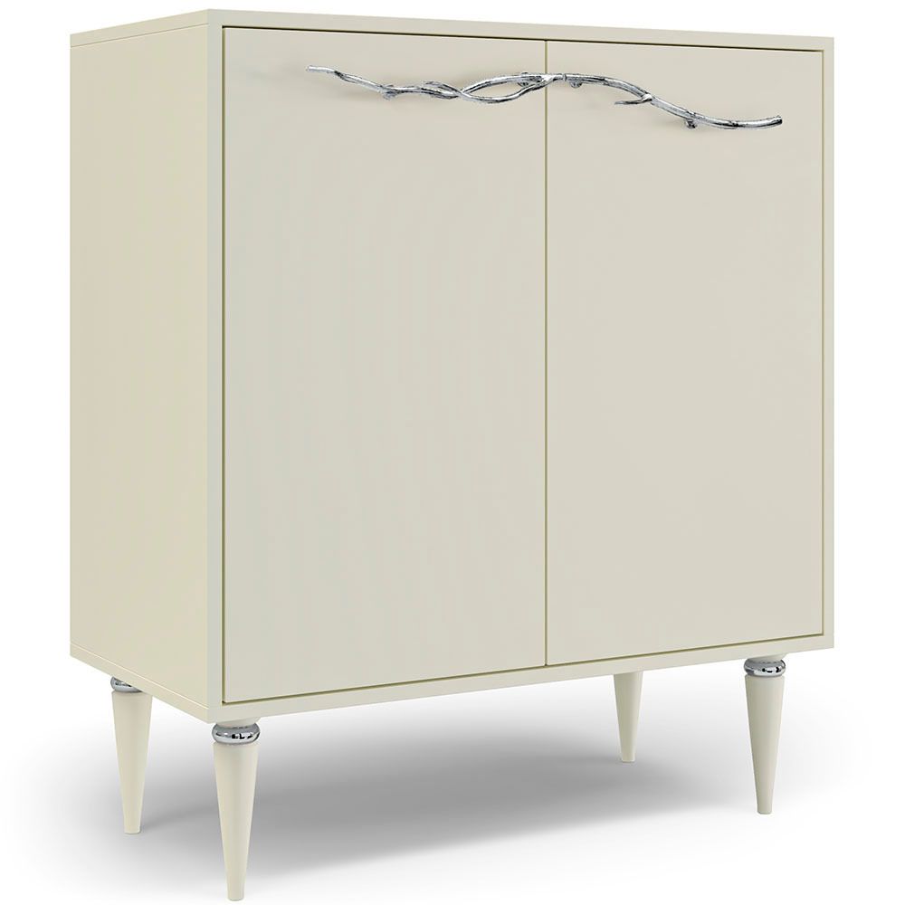 Комод Арт Колор matte Классик Сильвер с 2 полками Кремовый белый матовый