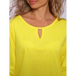 Рубашка-туника домашняя большого размера 109-222-5/ослепительно-желтый-горох