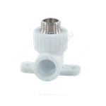 Угольник PP-R комбинированный белый Дн 20х3/4" НР с креплением VALFEX 10121120