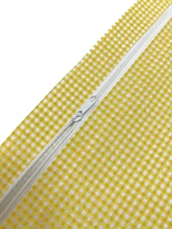 Наволочка комплект 2шт перкаль Сказка "Желтая клеточка" 40х40 см на молнии