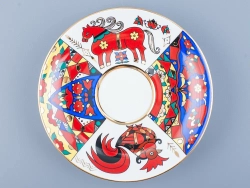 Трехпредметный комплект чайный 230 мл форма Весенняя рисунок Народные узоры арт. 81.18074.00.1