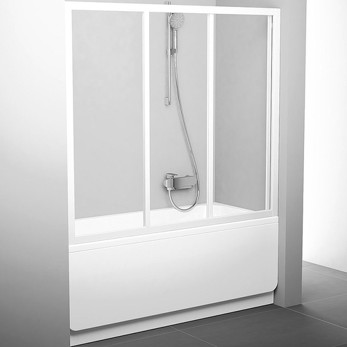 Шторка на ванну Ravak Supernova AVDP3-160 40VS0102Z1 профиль Белый стекло Transparent