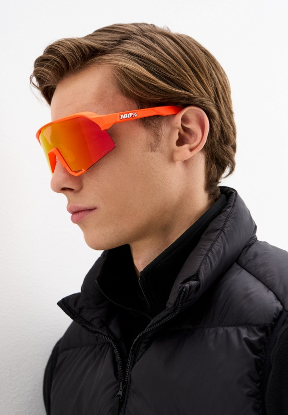 Спортивные очки 100% S3 / Soft Tact Neon Orange / HiPER Red Multilayer Mirror Lens
