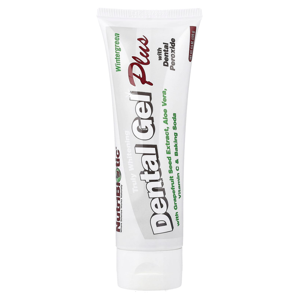 NutriBiotic, Dental Gel Plus, гель для зубов с отбеливающим эффектом, грушанка, 128 г (4,5 унции)