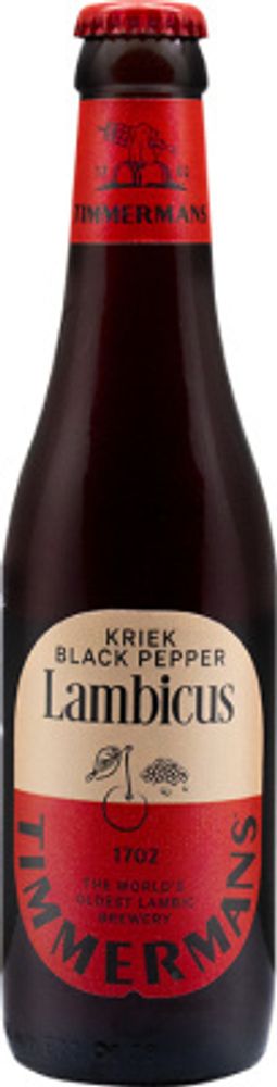 Пиво Тиммерманс Крик Блэк Пеппер Ламбикус / Timmermans Kriek Black Pepper Lambicus 0.33 - стекло