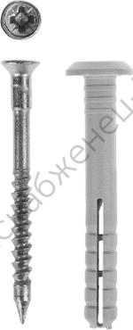 ЗУБР 6 x 40 мм, грибовидный бортик, дюбель-гвоздь полипропиленовый, 100 шт (4-301355-06-040)