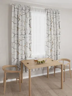 Штора тканевая для кухни, спальни "Кракле белый" 150х200 1шт