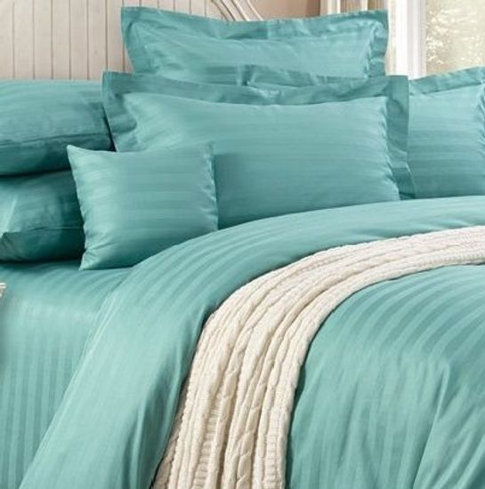 Евро комплект постельного белья Карибский бриз (Королева) Страйп-сатин