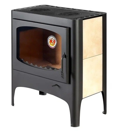 Печь-камин Бавария Эко с плитой две конфорки