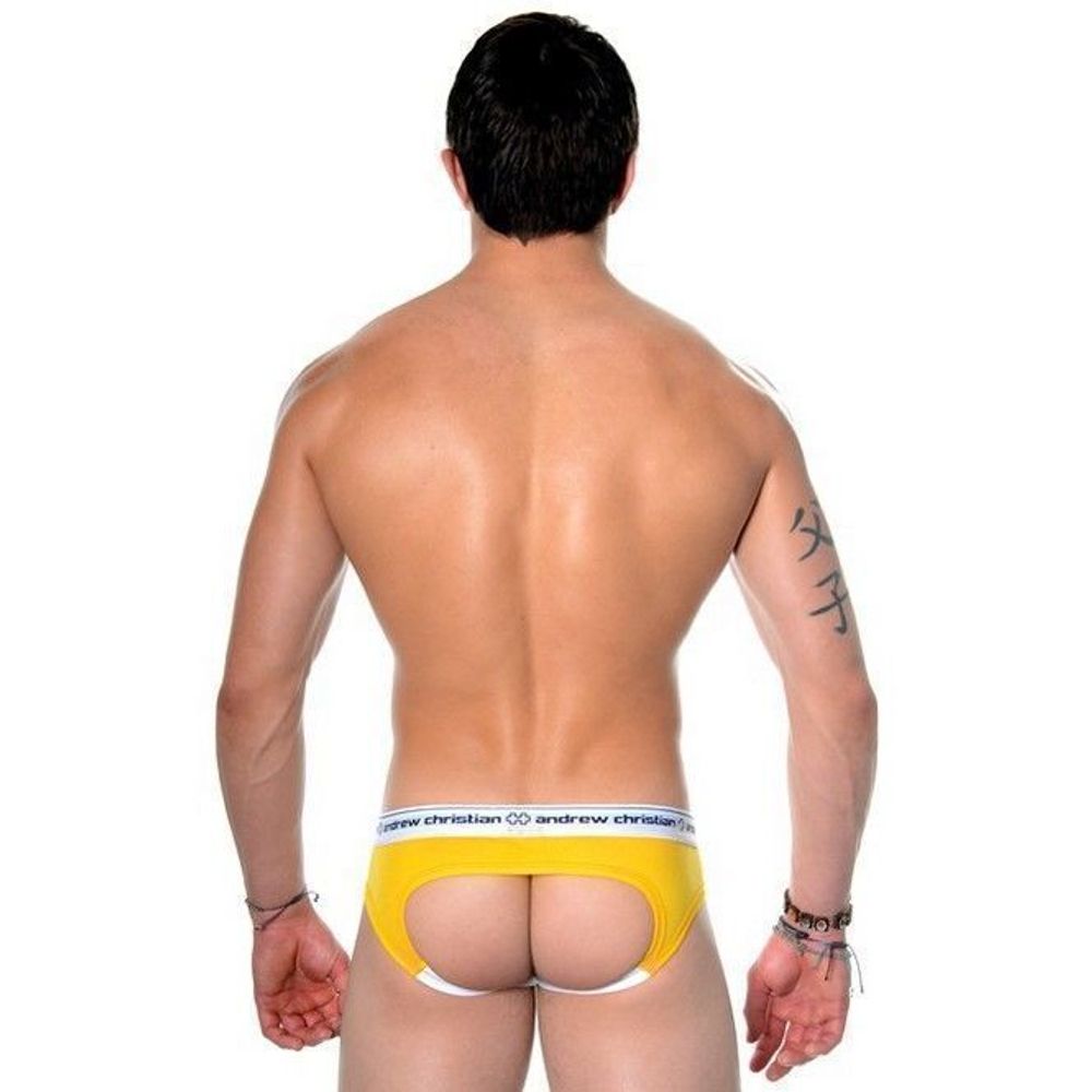 Мужские трусы джоки желтые Andrew Christian   AC21