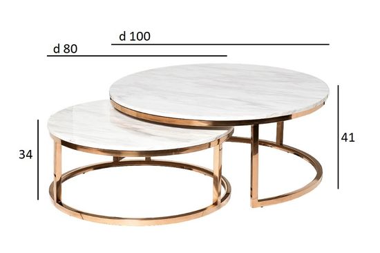 57EL-CT101А Стол журнальный(набор из 2 шт) d100*41/d80*34см