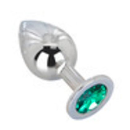 Большой плаг из стали с кристаллом GREEN LIME