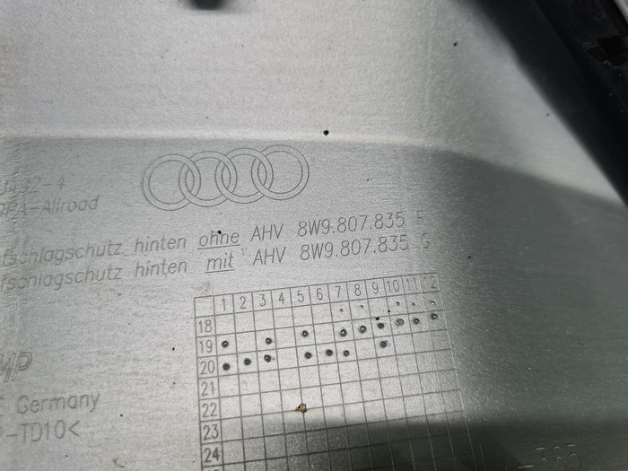 Юбка заднего бампера Audi A4 B9 (2019-н.в.) Allroad