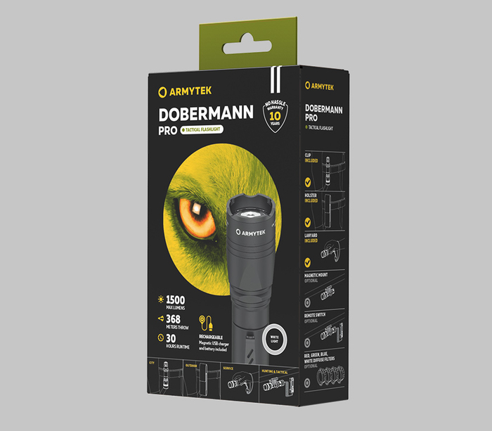 Фонарь Armytek Dobermann Pro Magnet USB White (F07501C)