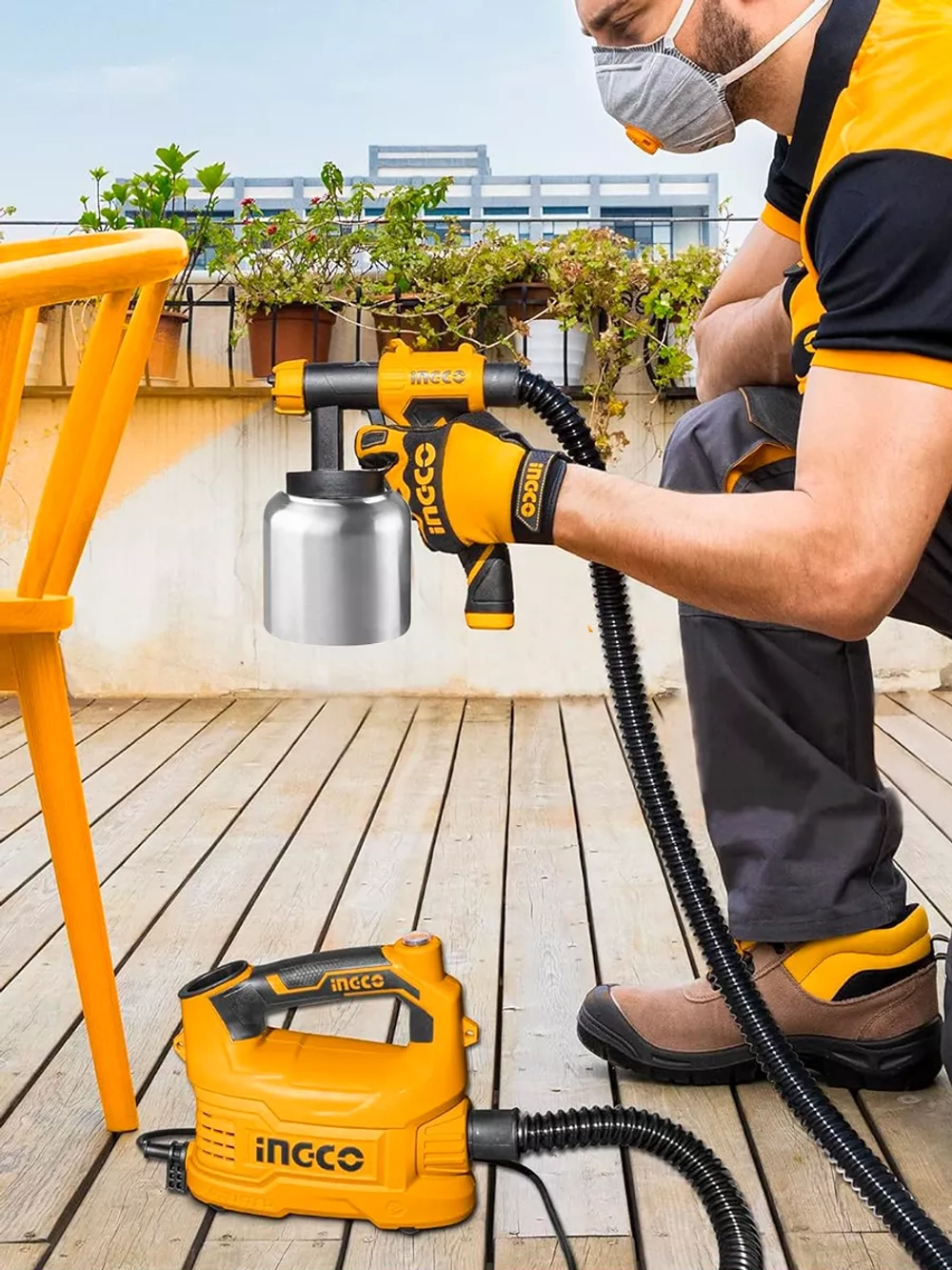 Краскопульт электрический INGCO SPG5008-2 INDUSTRIAL 500 Вт