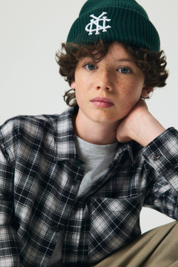 H&M Рубашка из хлопковой фланели, черный