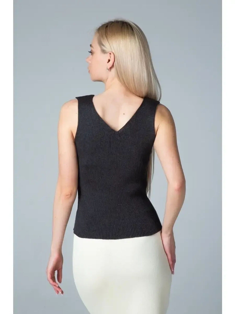 Топ вязаный, майка в рубчик