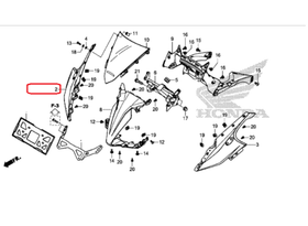 64151-MJW-J00ZE. COWL, R. FR. UPPER *R263*. Fairing CBR500 2016-2018