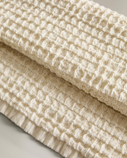 Zara Home - Полосатое вафельное банное полотенце, бежевый, 90х150 см