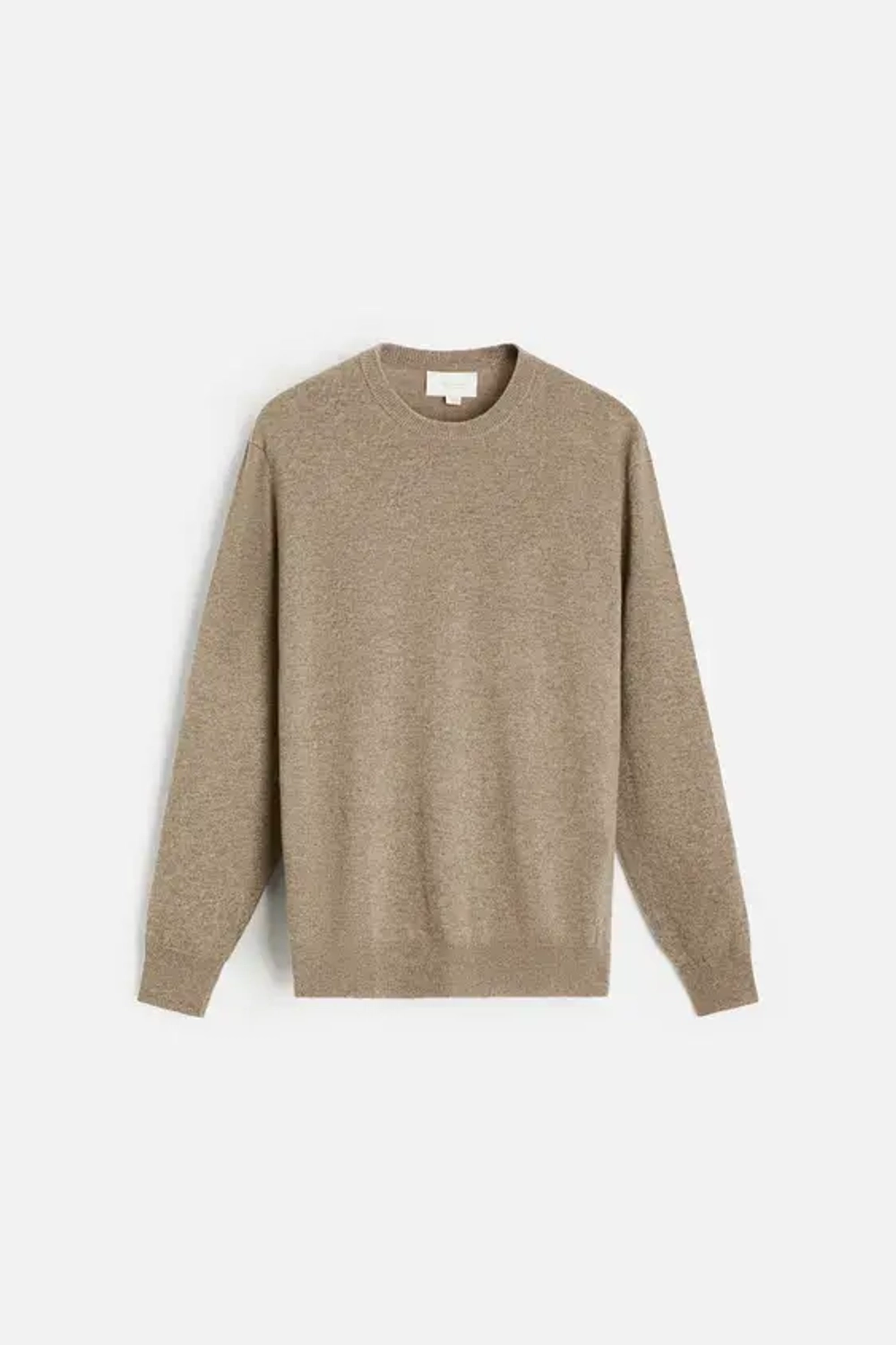 ZARA СВИТЕР ИЗ 100% КАШЕМИРА, БЕЖЕВЫЙ С МЕЛАНЖЕВЫМ ЭФФЕКТОМ