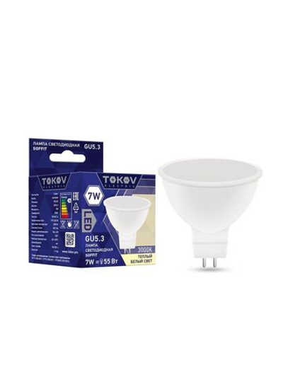 Лампа светодиодная 7Вт Soffit 3000К GU5.3 176-264В TOKOV ELECTRIC TKE-MR16-GU5.3-7-3K