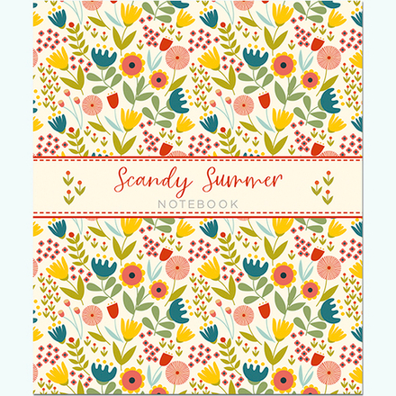 НОВИНКА! Тетрадь общая 48 листов на скрепке "Scandy Summer Pattern"