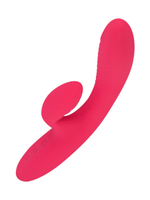 Ярко-розовый силиконовый вибратор с функцией нагрева - 22,2 см.